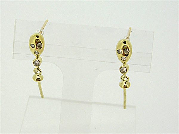 Photo1: K18YG DIA EARRING