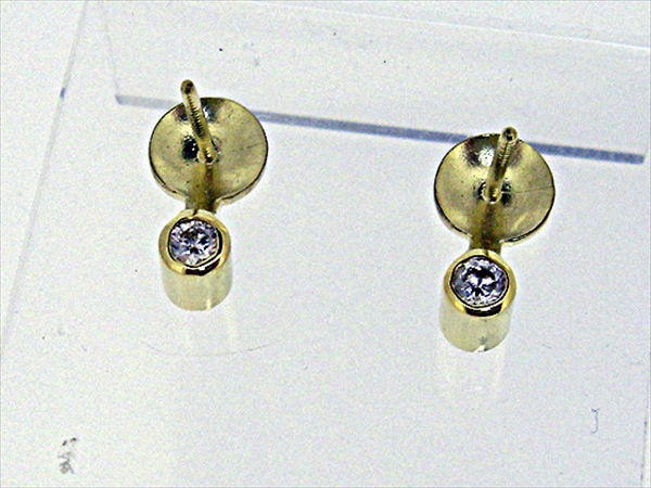 Photo1: K18YG DIA EARRING