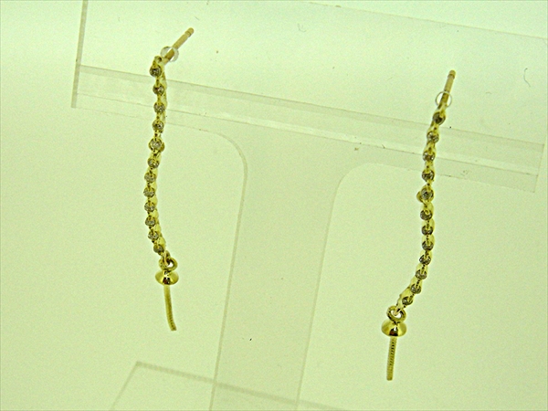 Photo1: K18YG DIA EARRING