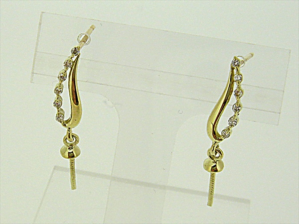 Photo1: K18YG DIA EARRING