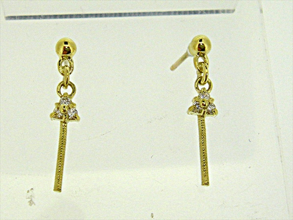 Photo1: K18YG DIA EARRING