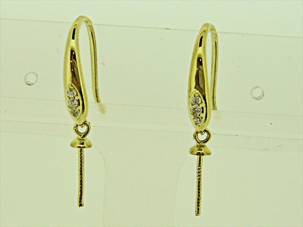 Photo1: K18YG DIA EARRING