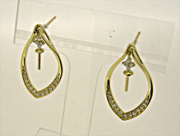 Photo1: K18YG DIA EARRING