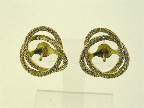 Photo1: K18YG DIA EARRING