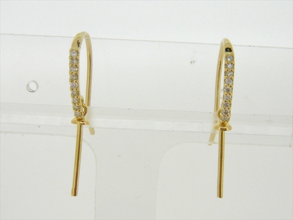 Photo1: K18YG DIA EARRING