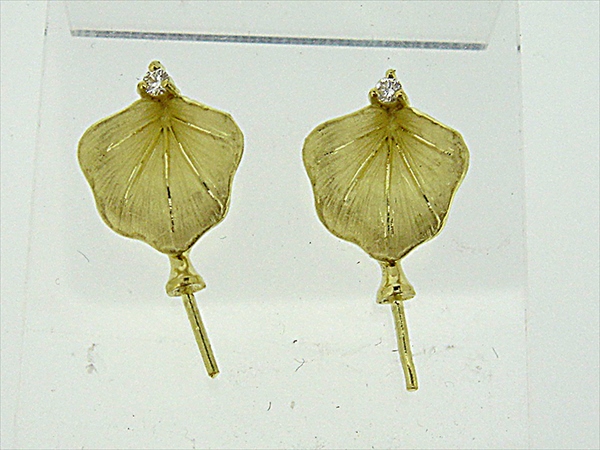 Photo1: K18YG DIA EARRING