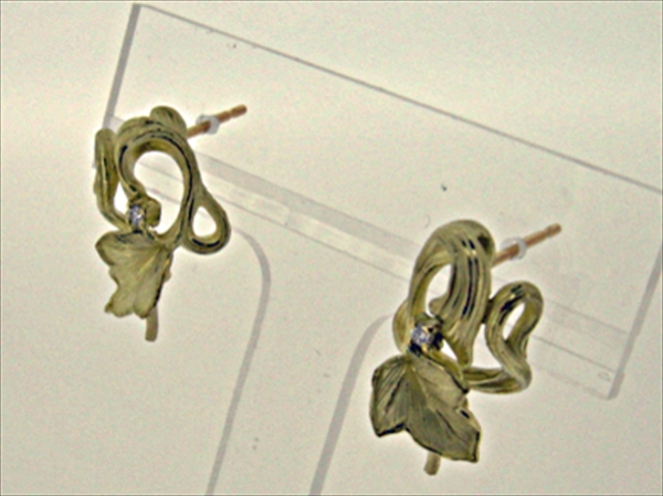 Photo2: K18YG DIA EARRING