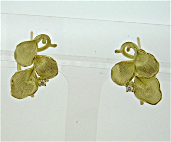 Photo1: K18YG DIA EARRING