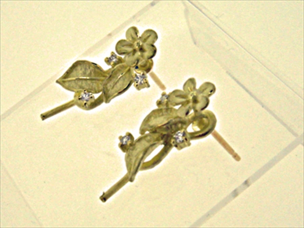 Photo2: K18YG DIA EARRING