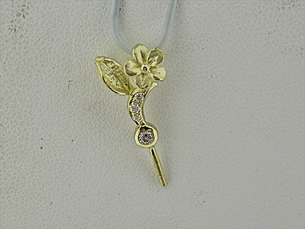 Photo1: K18YG DIA PENDANT