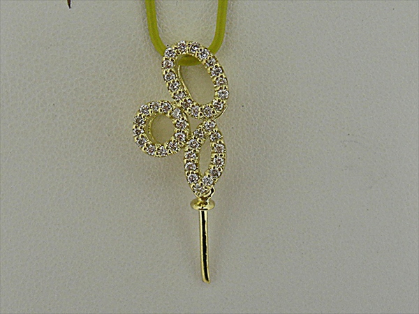 Photo1: K18YG DIA PENDANT