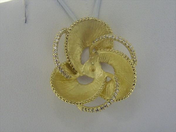 Photo1: K18YG DIA PENDANT