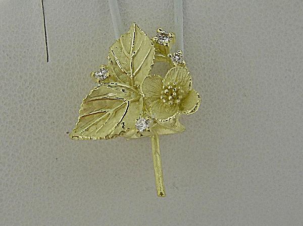 Photo1: K18YG DIA PENDANT