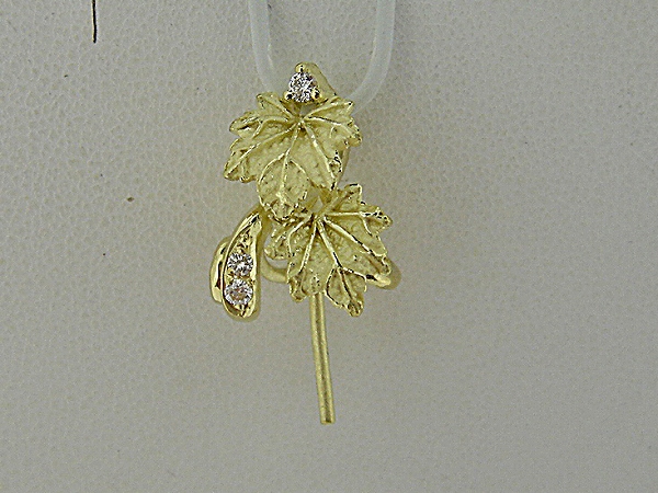 Photo1: K18YG DIA PENDANT