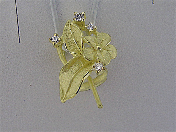 Photo1: K18YG DIA PENDANT
