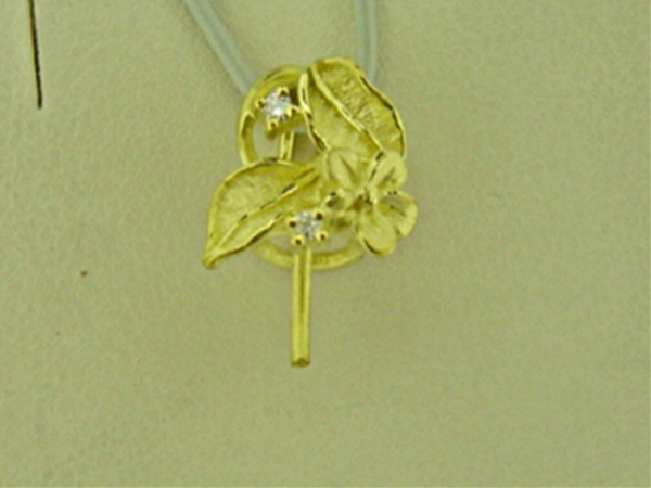 Photo1: K18YG DIA PENDANT