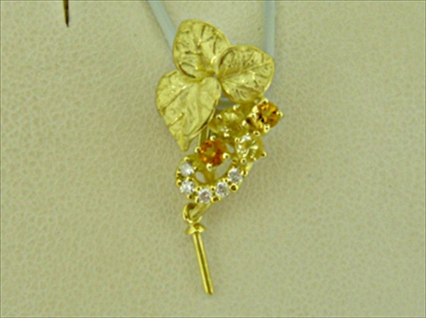 Photo1: K18YG YERROW BERYL/CITRINE/DIA PENDANT