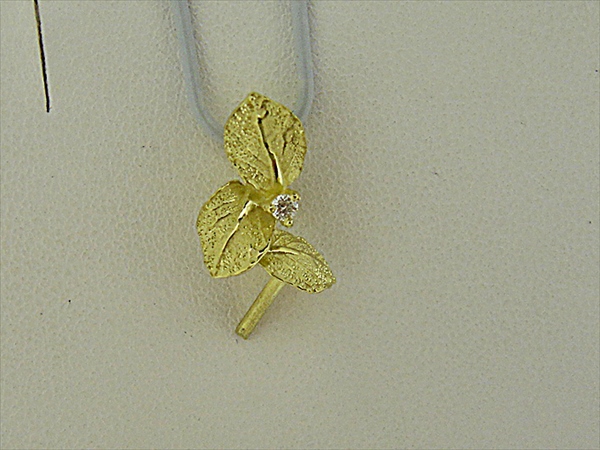Photo1: K18YG DIA PENDANT