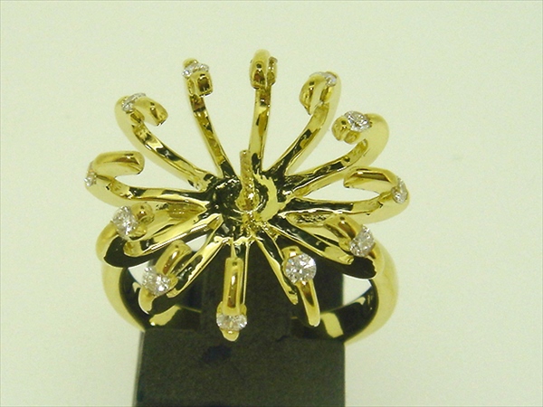 Photo1: K18YG DIA RING