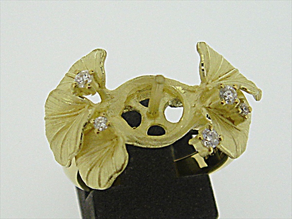 Photo1: K18YG DIAMOND RING