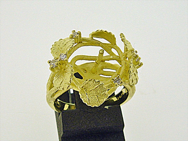 Photo1: K18YG DIAMOND RING