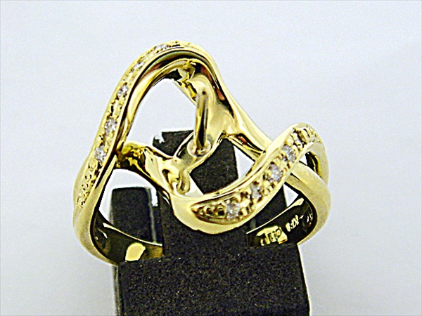 Photo1: K18YG DIA RING