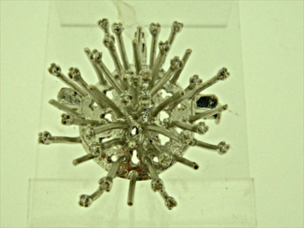 Photo2: K18WG DIA BROOCH