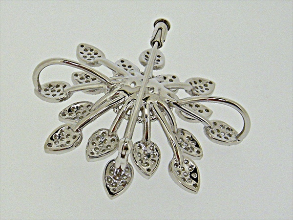 Photo2: K18WG DIA BROOCH