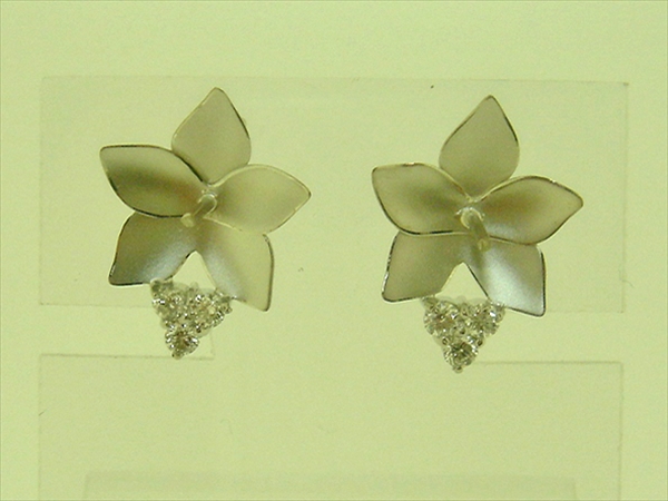 Photo1: K18WG　DIA  EARRING