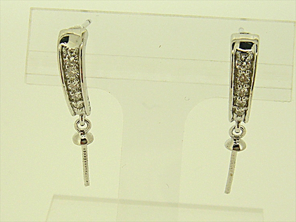 Photo1: K18WG　DIA  EARRING