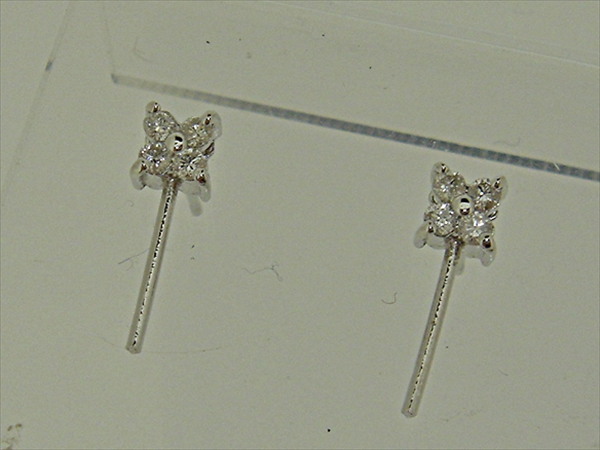 Photo1: K18WG　DIA  EARRING