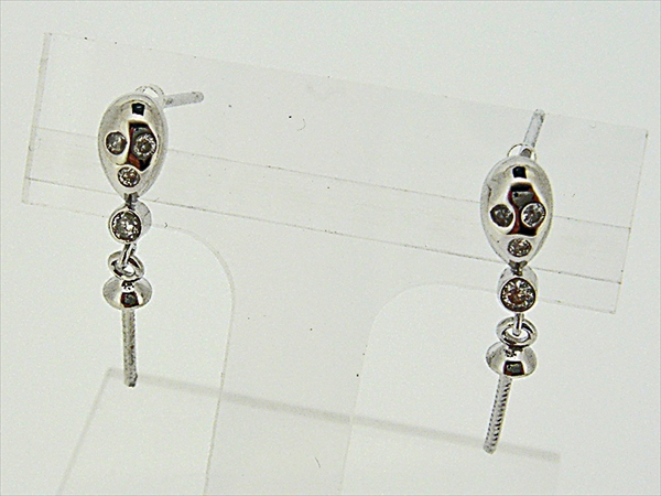 Photo1: K18WG　DIA  EARRING