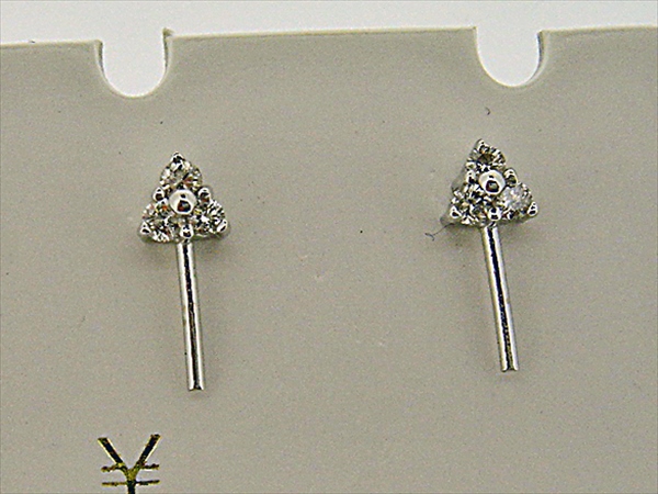 Photo1: K18WG　DIA  EARRING