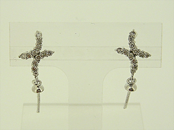 Photo1: K18WG　DIA  EARRING