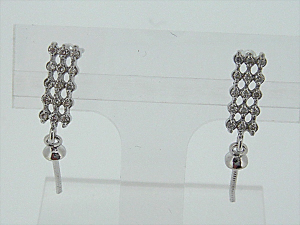 Photo1: K18WG　DIA  EARRING