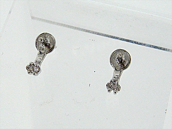 Photo1: K18WG　DIA  EARRING