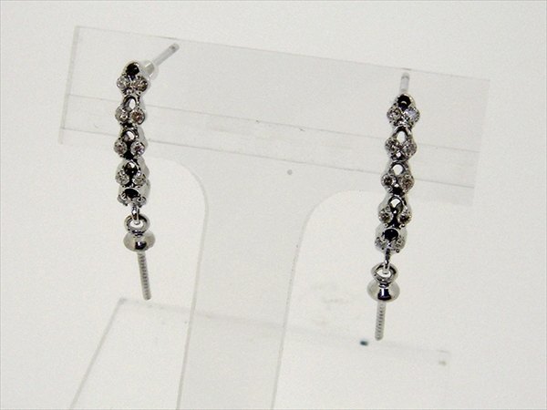 Photo1: K18WG　DIA  EARRING