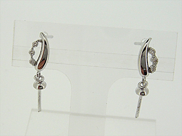 Photo1: K18WG　DIA  EARRING