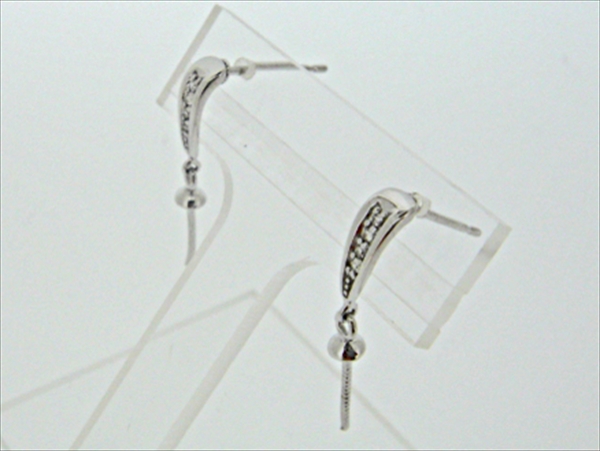 Photo1: K18WG　DIA  EARRING