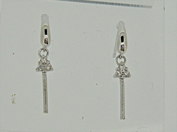 Photo1: K18WG　DIA  EARRING