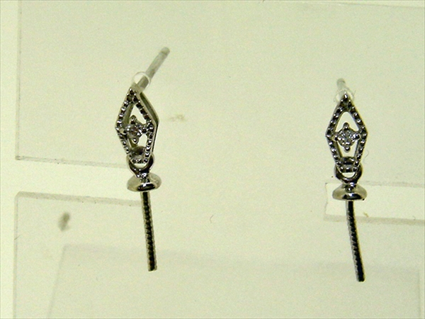 Photo1: K18WG　DIA  EARRING