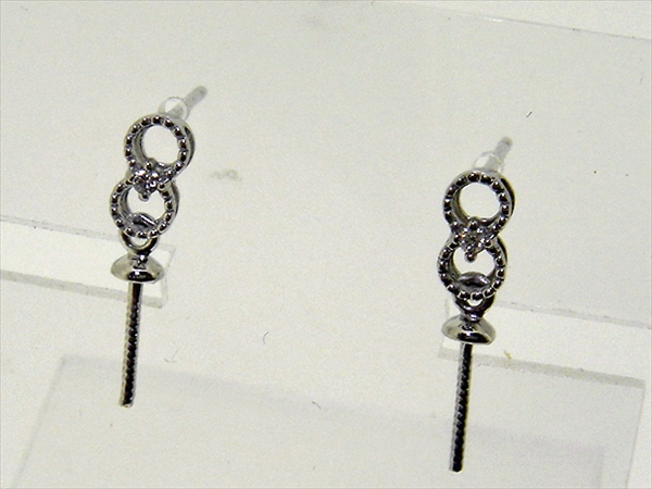 Photo1: K18WG　DIA  EARRING