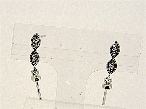 Photo1: K18WG　DIA  EARRING