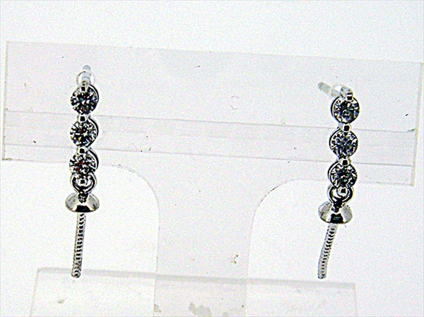 Photo1: K18WG　DIA  EARRING