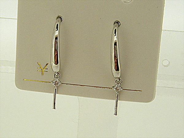 Photo1: K18WG　DIA  EARRING