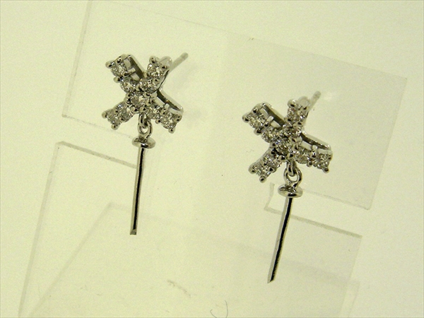 Photo1: K18WG　DIA  EARRING