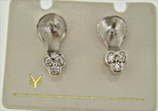 Photo1: K18WG　DIA  EARRING