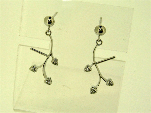 Photo1: K18WG　DIA  EARRING