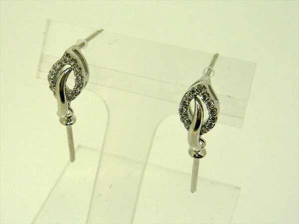 Photo1: K18WG　DIA  EARRING