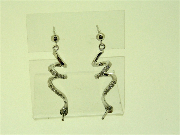 Photo1: K18WG　DIA  EARRING